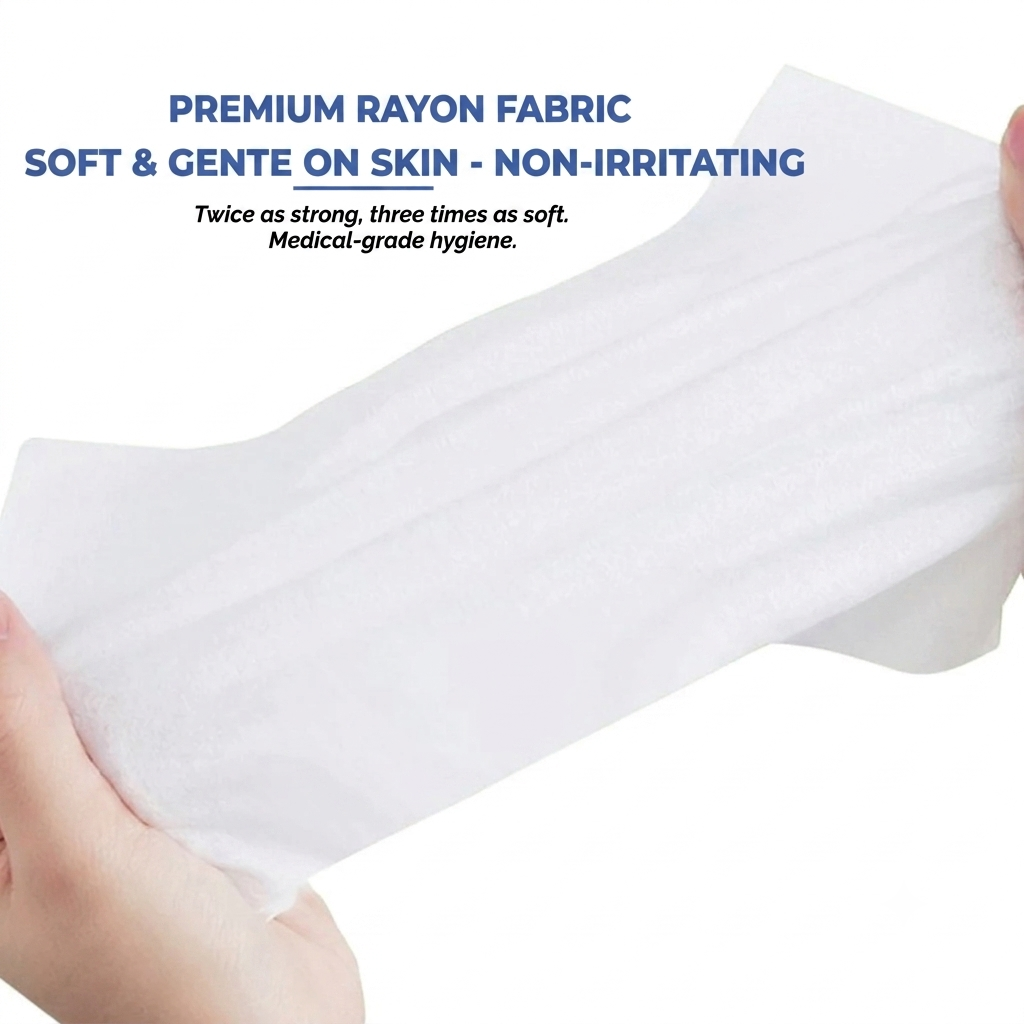Disposable Non-Woven Facial Wipes (200 Packs) – Soft & Ultra-Durable