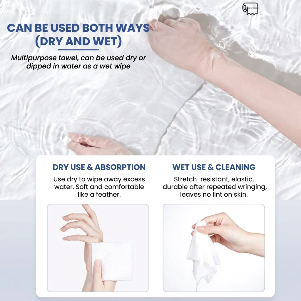 Disposable Non-Woven Facial Wipes (200 Packs) – Soft & Ultra-Durable