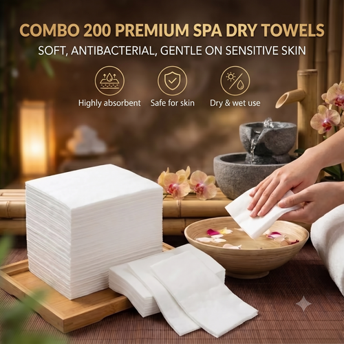 Disposable Non-Woven Facial Wipes (200 Packs) – Soft & Ultra-Durable